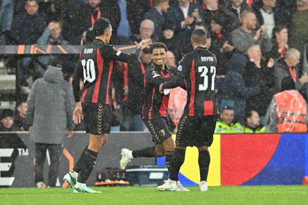 Bournemouth v AC Milan, Europa League Goal 3-0 - Amine Adli (21) of AFC Bournemouth celebrates scoring the third goal during the Europa League match between Bournemouth and AC Milan at the Vitality Stadium, Bournemouth, UK on 22 October 2026. Bournemouth Vitality Stadium Dorset UK Editorial use only , Copyright: xGrahamxHuntx PSI-25046-0099