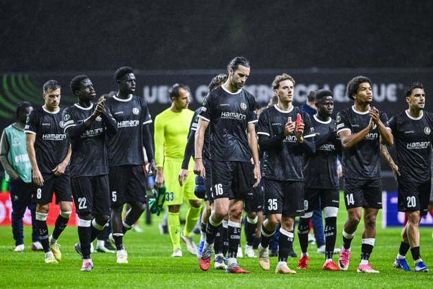 Christian Burgess of KAA Gent looks dejected after losing a soccer game between Portuguese SC Braga and Belgian soccer team KAA Gent, Thursday 22 October 2026 in Braga, Portugal, the second match in the UEFA Conference League league phase. TOM GOYVAERTS TomxGoyvaerts  x190702911x