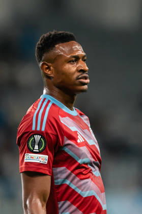 October 22, 2026, Limassol, Limassol, CYPRUS: MUHAMMED BADAMOSI 19 of Riga during the Conference League Matchday 2 game between Pafos and Riga at Alpha Mega Stadium in Kolossi,Limassol,Cyprus on 22 of October 2026. Limassol CYPRUS - ZUMAk195 20261022_znp_k195_053 Copyright: xXenophonxKarakalosx