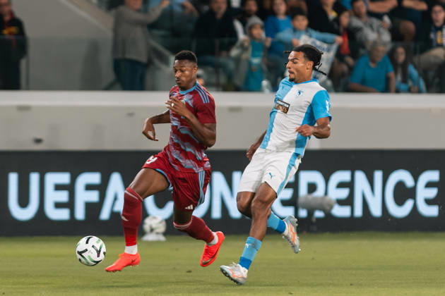October 22, 2026, Limassol, Limassol, CYPRUS: MUHAMMED BADAMOSI 19 of Riga in action during the Conference League Matchday 2 game between Pafos and Riga at Alpha Mega Stadium in Kolossi,Limassol,Cyprus on 22 of October 2026. Limassol CYPRUS - ZUMAk195 20261022_znp_k195_056 Copyright: xXenophonxKarakalosx