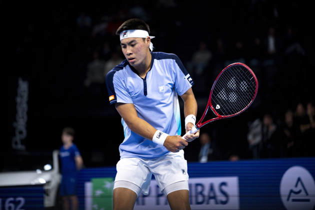 TENNIS : ATP, Tennis Herren 250 - Grand Prix Tennis AURA - Decines (France) 22 10 2026 Brandon Nakashima qualifies for the quarterfinals during the tournament of the Auvergne Rhône-Alpes Grand Prix at the LDLC Arena in Décines on October 22, 2026. Photo Sandrine Thesillat PsNewZ  Copyright: xSandrinexTHESILLATx