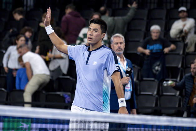 TENNIS : ATP, Tennis Herren 250 - Grand Prix Tennis AURA - Decines (France) 22 10 2026 Brandon Nakashima qualifies for the quarterfinals during the tournament of the Auvergne Rhône-Alpes Grand Prix at the LDLC Arena in Décines on October 22, 2026. Photo Sandrine Thesillat PsNewZ  Copyright: xSandrinexTHESILLATx