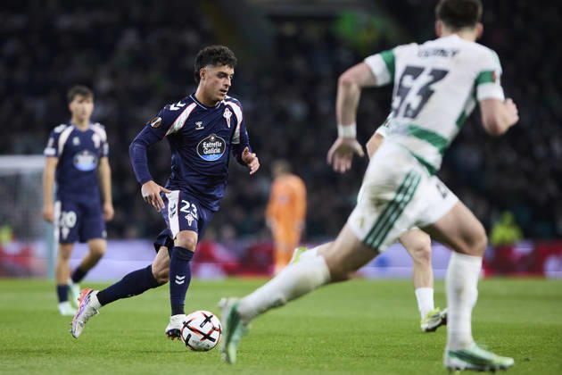 Celtic FC v Real Club Celta - UEFA Europa League 2026 27 League Phase MD3 GLASGOW, SCOTLAND - OCTOBER 22: Hugo Alvarez of RC Celta de Vigo runs with the ball during the UEFA Europa League 2026 27 League Phase MD3 match between Celtic FC and Real Club Celta de Vigo at Celtic Park on October 22, 2026 in Glasgow, Scotland. (Photo by Diego Simon Photo Players Images Magara Press) Glasgow Celtic Park Stadium Scotland Copyright: xDiegoxSimonx