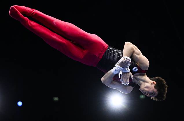 Netherlands Artistic Gymnastics World Championships 9271021 22.10.2026 Arsenii Dukhno of Team World Gymnastics Neutral Athletes 2 competes on the horizontal bar during the men s all-around final at the 2026 World Artistic Gymnastics Championships in Rotterdam, the Netherlands. Alexey Filippov Sputnik Rotterdam Netherlands  Copyright: xAlexeyxFilippovx