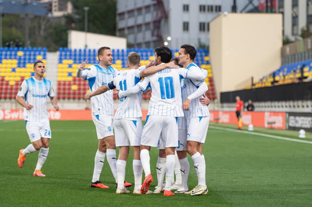 Inter Club Escaldes v Universitatae Craiova - UEFA Conference League Players of Universitatea Craiova celebrate after scoring a goal during the UEFA Conference League match against Inter Club d Escaldes at New FAF Stadium in Encamp, Andorra, on October 22, 2026. Encamp Andorra Andorra  Copyright: xWalterxCunhax originalFilename:cunhacarvalho-notitle261022_npTCm.jpg
