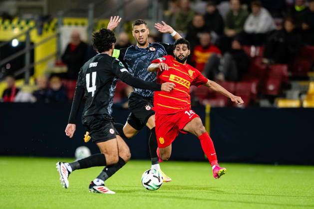 FC Nordsjaelland v CSKA Sofia, UEFA Conference League, Farum, Denmark Farum, Denmark. 22nd, October 2026. Ibrahim Adel (14) of FC Nordsjaelland seen during the UEFA Conference League match between FC Nordsjaelland and CSKA Sofia at Right to Dream Park in Farum. Danmark, Farum, Right to Dream Park  Copyright: xGonzalesxPhoto TobiasxJorgensenx