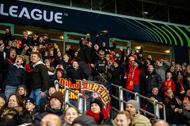 FC Nordsjaelland v CSKA Sofia, UEFA Conference League, Farum, Denmark Farum, Denmark. 22nd, October 2026. Football fans of FC Nordsjaelland seen on the stands at the UEFA Conference League match between FC Nordsjaelland and CSKA Sofia at Right to Dream Park in Farum. Danmark, Farum, Right to Dream Park  Copyright: xGonzalesxPhoto TobiasxJorgensenx