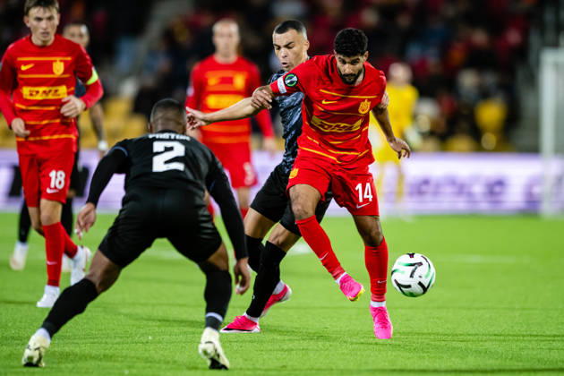 FC Nordsjaelland v CSKA Sofia, UEFA Conference League, Farum, Denmark Farum, Denmark. 22nd, October 2026. Ibrahim Adel (14) of FC Nordsjaelland seen during the UEFA Conference League match between FC Nordsjaelland and CSKA Sofia at Right to Dream Park in Farum. Danmark, Farum, Right to Dream Park  Copyright: xGonzalesxPhoto TobiasxJorgensenx