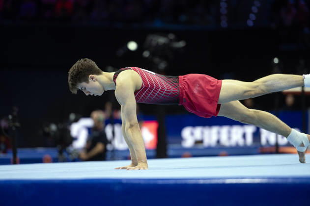 Rotterdam The Netherlands 23rd October 2026 World Championships artistic gymnastics. Men™s all round final Floor Arsenii Dukhno (RUS) turnen