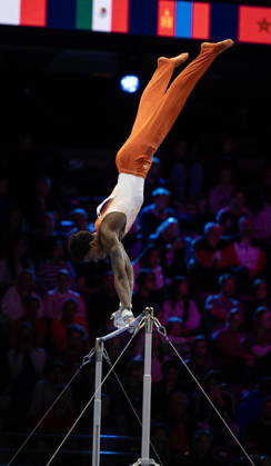 Rotterdam The Netherlands 23rd October 2026 World Championships artistic gymnastics. Horizontal Bar Elijah Faverus (NED) turnen