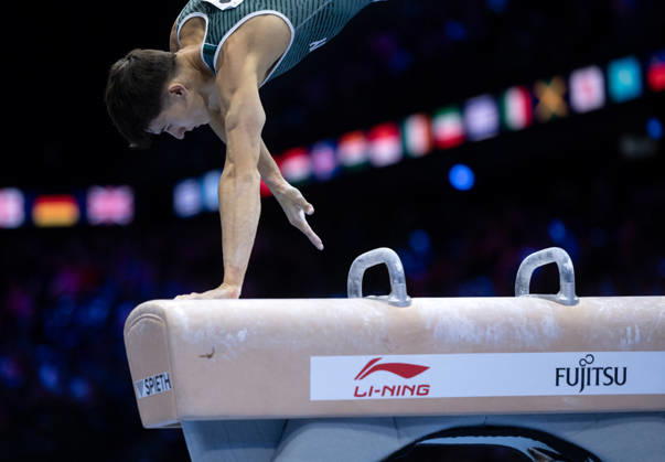 Rotterdam The Netherlands 23rd October 2026 World Championships artistic gymnastics. Pommel Horse Timo Eder (GER) turnen