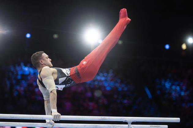 Rotterdam The Netherlands 22nd October 2026 World Championships artistic gymnastics. Men™s all round final Parallel bars Noe Seifert (SUI) turnen
