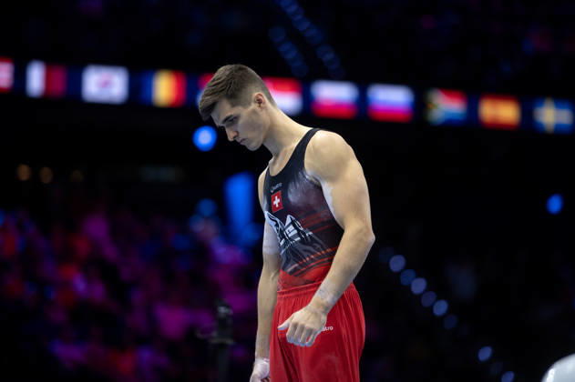 Rotterdam The Netherlands 22nd October 2026 World Championships artistic gymnastics. Men™s all round final Parallel bars Florian Langenegger (SUI) turnen