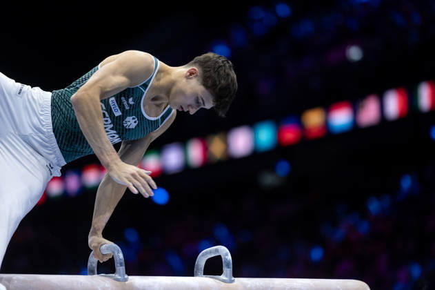 Rotterdam The Netherlands 23rd October 2026 World Championships artistic gymnastics. Pommel Horse Timo Eder (GER) turnen