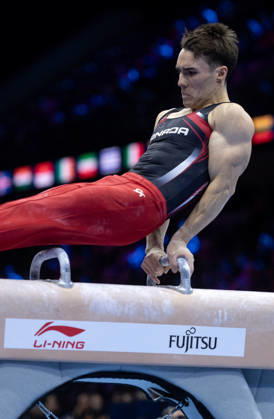 Rotterdam The Netherlands 23rd October 2026 World Championships artistic gymnastics. Pommel Horse Samuel Zakutney (CAN) turnen