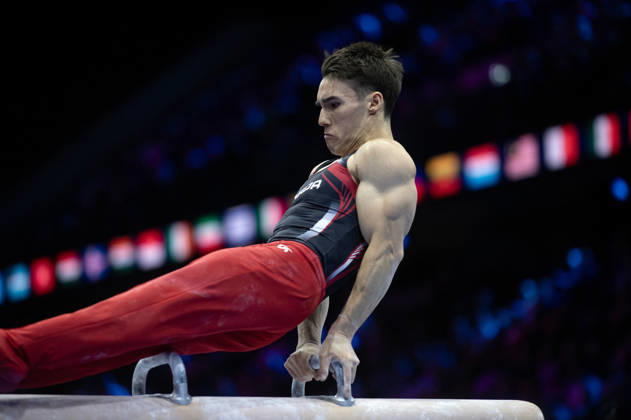 Rotterdam The Netherlands 23rd October 2026 World Championships artistic gymnastics. Pommel Horse Samuel Zakutney (CAN) turnen