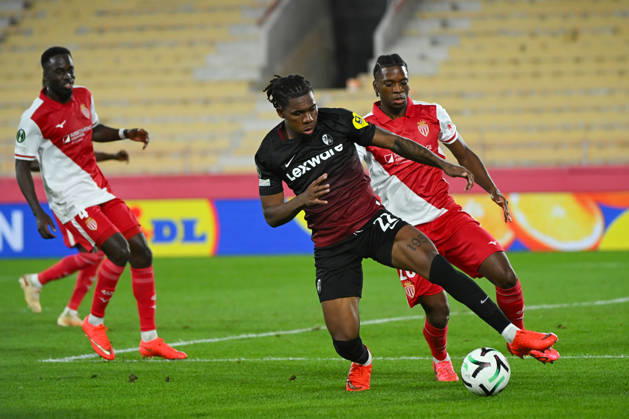 FOOTBALL : AS Monaco VS SC Freiburg - UEFA Conference League - 22 10 2026 Cyriaque Irié (SC Freiburg) - UEFA Conference League match between AS Monaco and SC Freiburg on October 22, 2026 at the Louis II Stadium in Monaco. MonacoMonaco  Copyright: xWilliamxCannarellax