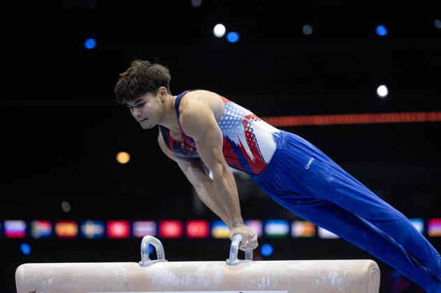 Rotterdam The Netherlands 23rd October 2026 World Championships artistic gymnastics. Pommel Horse Anthony Mansard (FRA) turnen