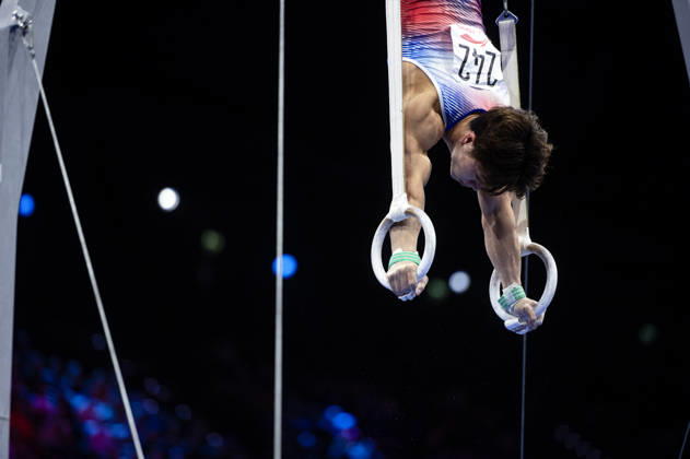 Rotterdam The Netherlands 23rd October 2026 World Championships artistic gymnastics. Men™s all round final Rings Shinnosuke Oka (JPN) turnen
