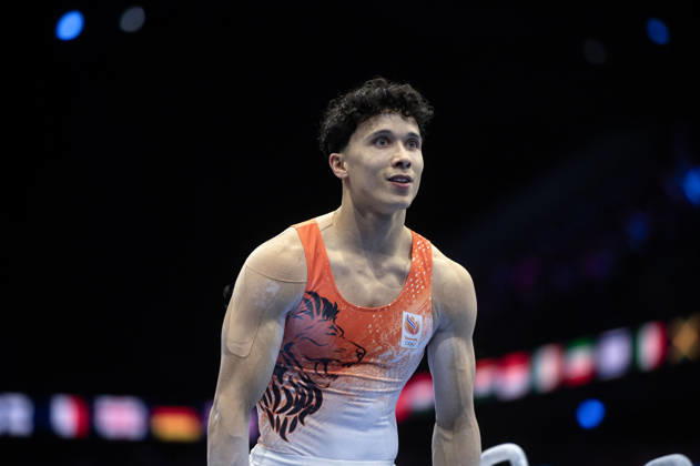 Rotterdam The Netherlands 23rd October 2026 World Championships artistic gymnastics. Pommel Horse Jermain Gruenberg (NED) turnen