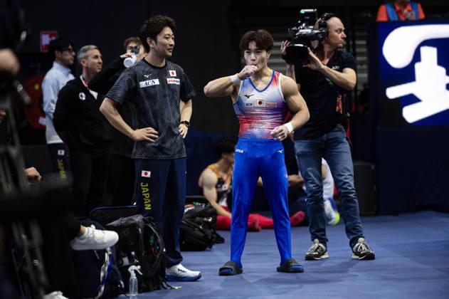 Rotterdam The Netherlands 23rd October 2026 World Championships artistic gymnastics. Men™s all round final Rings Shinnosuke Oka (JPN) turnen