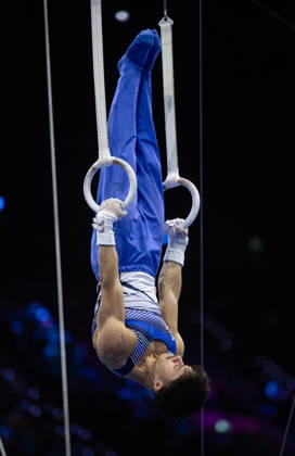 Rotterdam The Netherlands 23rd October 2026 World Championships artistic gymnastics. Men™s all round final Rings Jake Jarman (GBR) turnen