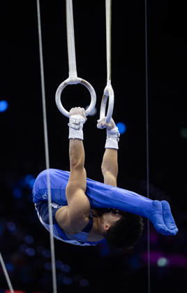 Rotterdam The Netherlands 23rd October 2026 World Championships artistic gymnastics. Men™s all round final Rings Jake Jarman (GBR) turnen