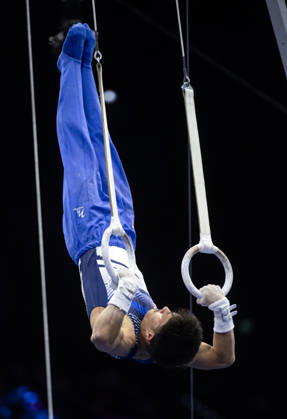 Rotterdam The Netherlands 23rd October 2026 World Championships artistic gymnastics. Men™s all round final Rings Jake Jarman (GBR) turnen