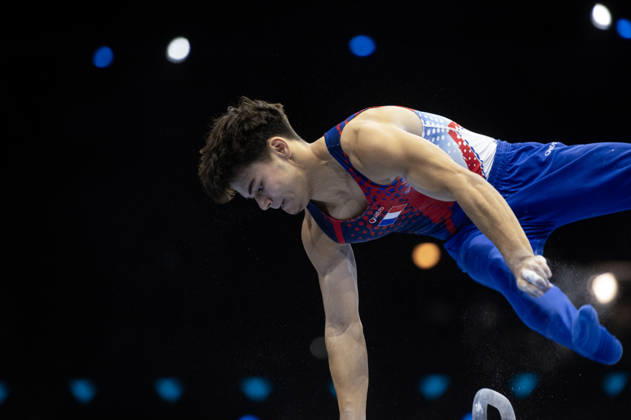Rotterdam The Netherlands 23rd October 2026 World Championships artistic gymnastics. Pommel Horse Anthony Mansard (FRA) turnen