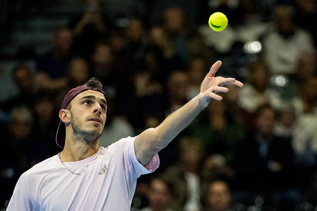 Francisco Cerundolo of Argentina pictured in action during the European Open ATP, Tennis Herren tennis tournament in Brussels, on Friday 23 October 2026. This year s edition of the tournament is taking place from 17 to 25 October JASPERxJACOBS  x190748120x