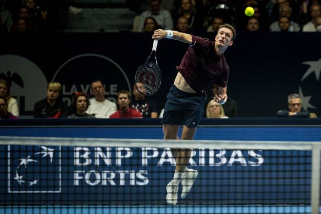 Jiri Lehecka of the Czech Republic pictured in action during the European Open ATP, Tennis Herren tennis tournament in Brussels, on Friday 23 October 2026. This year s edition of the tournament is taking place from 17 to 25 October JASPERxJACOBS  x190758607x