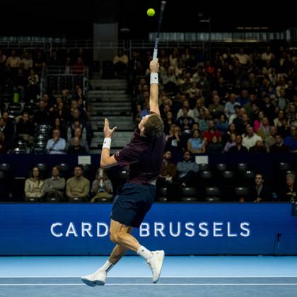 Jiri Lehecka of the Czech Republic pictured in action during the European Open ATP, Tennis Herren tennis tournament in Brussels, on Friday 23 October 2026. This year s edition of the tournament is taking place from 17 to 25 October JASPERxJACOBS  x190758663x