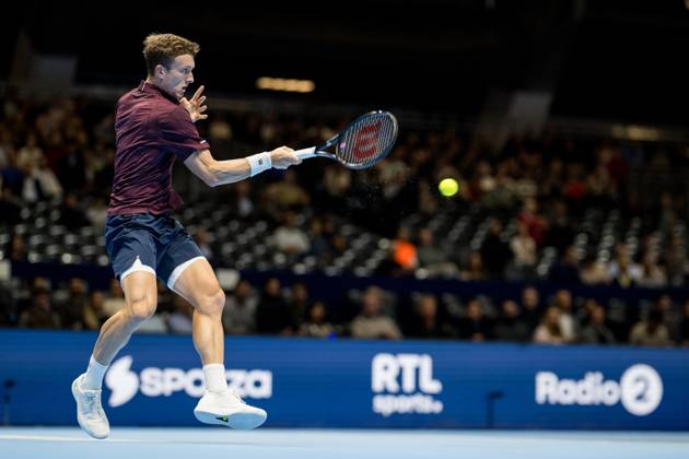 Jiri Lehecka of the Czech Republic pictured in action during the European Open ATP, Tennis Herren tennis tournament in Brussels, on Friday 23 October 2026. This year s edition of the tournament is taking place from 17 to 25 October JASPERxJACOBS  x190758762x