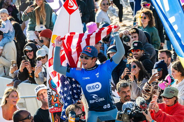 October 23, 2026, Peniche, Leiria, Portugal: Griffin Colapinto celebrates after winning the final of Meo Rip Curl Pro Portugal at Praia dos Supertubos on October 23, 2026 in Peniche, Portugal. Peniche Portugal - ZUMAs391 20261023_znp_s391_010 Copyright: xCarlosxSilvax