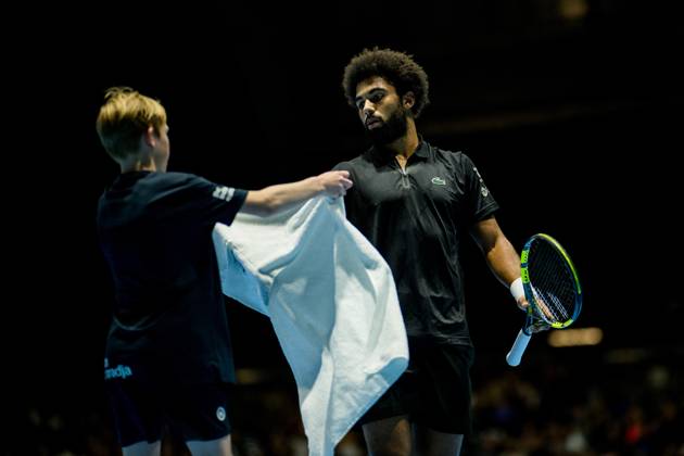Arthur Fils of France pictured in action during the European Open ATP, Tennis Herren tennis tournament in Brussels, on Friday 23 October 2026. This year s edition of the tournament is taking place from 17 to 25 October JASPERxJACOBS  x190774398x