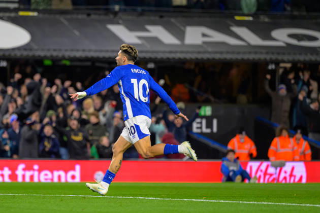 IPSWICH, ENGLAND OCTOBER 23 - Julio Enciso of Ipswich Town scores the team s first goal to make score 1-1 during the Premier League game between Ipswich Town and Nottingham Forest at Portman Road on October 23, 2026 in Ipswich, England. (Photo by Keeran Marquis Sports Press Photo) Copyright: xKeeranxMarquis SPPx Sportspressphoto_SPR264227
