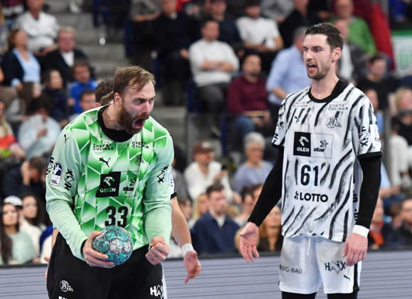 24.10.20262 - Handball - 1. Bundesliga DAIKIN HBL - Saison 2026 2027 - 10. Spieltag: HC Erlangen Metropolregion Nürnberg HCE - THW Kiel - OGo - xogox - Andreas Wolff (33, THW Kiel) Jubel Freude