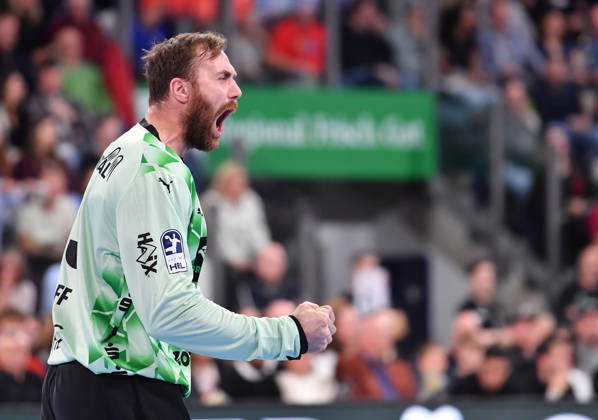24.10.20262 - Handball - 1. Bundesliga DAIKIN HBL - Saison 2026 2027 - 10. Spieltag: HC Erlangen Metropolregion Nürnberg HCE - THW Kiel - OGo - xogox - Andreas Wolff (33, THW Kiel) Jubel Freude
