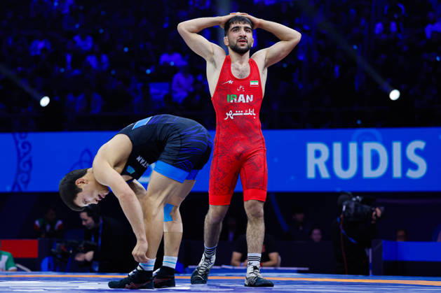 Senior World Championships 55kg GR - Payam Farzad Ahmadi Balootaki (IRI) df. Iskhar Kurbayev (KAZ) Copyright: xKostadinxAndonovx