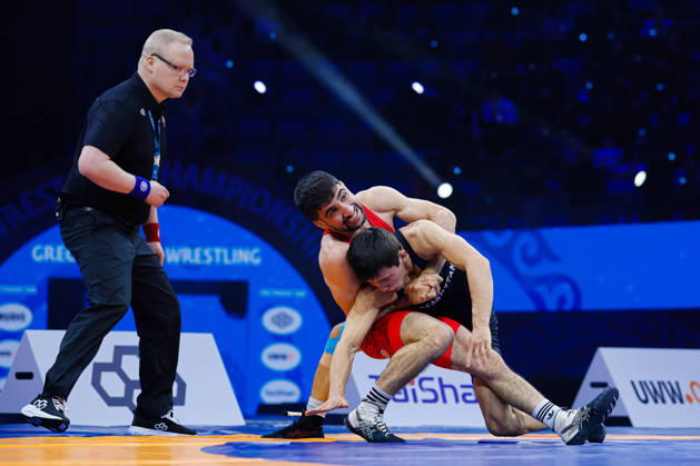 Senior World Championships 55kg GR - Payam Farzad Ahmadi Balootaki (IRI) df. Iskhar Kurbayev (KAZ) Copyright: xKostadinxAndonovx