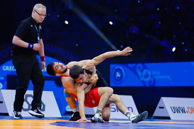 Senior World Championships 55kg GR - Payam Farzad Ahmadi Balootaki (IRI) df. Iskhar Kurbayev (KAZ) Copyright: xKostadinxAndonovx