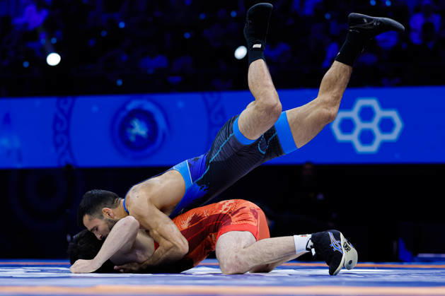 Senior World Championships 55kg GR - Eldaniz Azizli (AZE) df. Vakhtang Lolua (GEO) Copyright: xKostadinxAndonovx