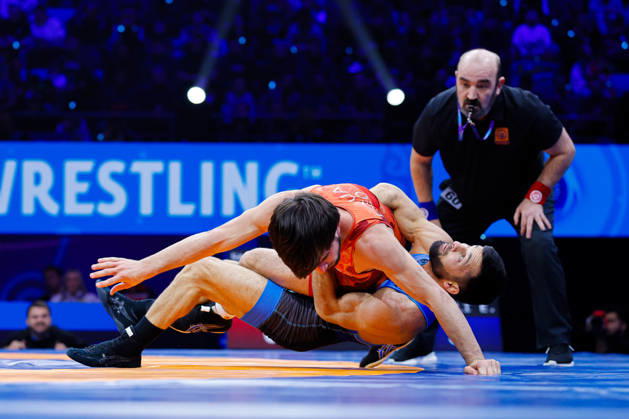Senior World Championships 55kg GR - Eldaniz Azizli (AZE) df. Vakhtang Lolua (GEO) Copyright: xKostadinxAndonovx