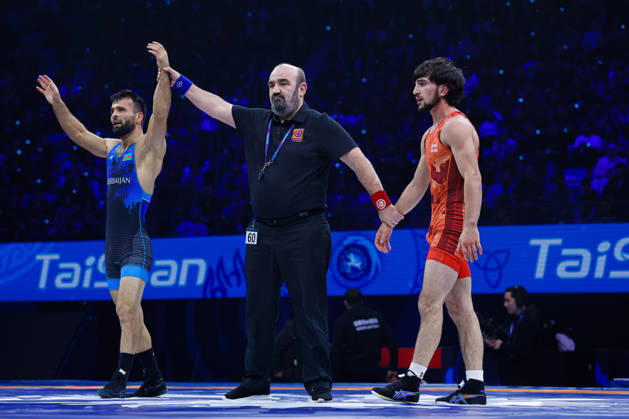 Senior World Championships 55kg GR - Eldaniz Azizli (AZE) df. Vakhtang Lolua (GEO) Copyright: xKostadinxAndonovx