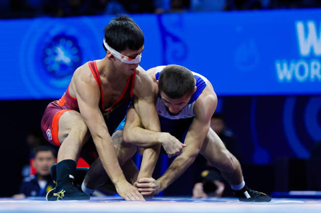 Senior World Championships 55kg GR - Emin Narimanovitch Sefershaev (RUS) df. Kutman Kalbaev (KGZ) Copyright: xKostadinxAndonovx