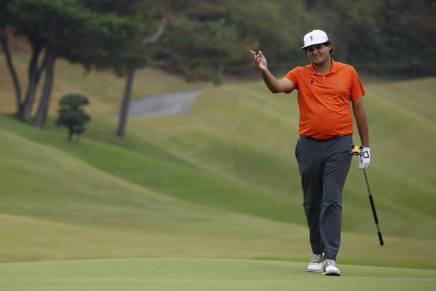 October 25, 2026, Cheonan, Chungnam, SOUTH KOREA: Oct 25, 2026-Cheonan, South Korea-Eugenio CHACARRA of Spain react on 9th Green after putt a ball during a DP World Tour Genesis Championship Final Round at Woo Jeong Hills CC in Cheonan, South Korea. DP Tour Genesis Championship Final Round  - ZUMAr168 20261025_aap_r168_029 Copyright: xRyuxSeung-Ilx