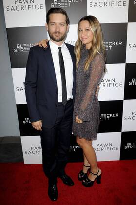 Tobey Maguire & wife Jennifer Meyer PAWN SACRIFICE FILM PREMIERE Hollywood  Patrick Rideaux