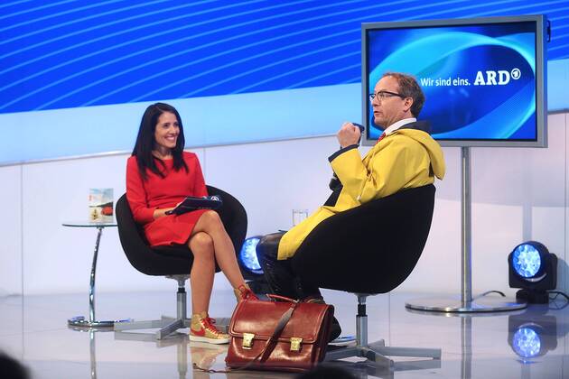 Frankfurter Buchmesse 2016. Moderatorin Selma Üsük und Autor Wigald Boning am 21.10.2016 auf der Frankfurter Buchmesse.
