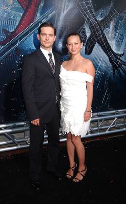 April 30 2007, New York City; Actor Tobey Maguire and his girlfriend Jennifer Meyer attending the US premiere of Spiderman 3 at the Kaufman Astoria Studios in Queens during the 2007 Tribeca Film Festival.  - ZUMAny1_ 20070430_zaf_ny1_126