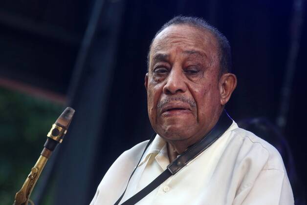 August 27, 2017 - New York, New York, U.S. - Jazz legend saxophonist LOU DONALDSON performs during the 25th Anniversary of Charlie Parker Jazz Festival held at Thompson Square Park. New York U.S. - ZUMAk03_ 20170827_zaf_k03_170 Copyright: xNancyxKaszermanx